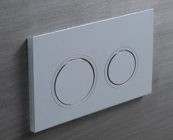 Панель змиву KOER KT-0605-01 220x140x12mm пластикова, кнопка кругла (колір хром) Панель змиву KOER KT-0605-01 220x140x12mm пластикова, кнопка кругла (колір хром)