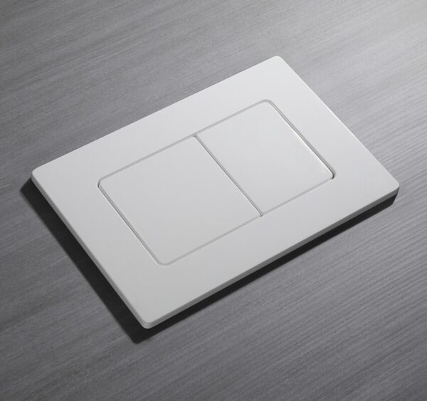 Панель змиву KOER KT-0602-03 240x160x10mm пластикова, кнопка квадратна (колір білий) Панель змиву KOER KT-0602-03 240x160x10mm пластикова, кнопка квадратна (колір білий)