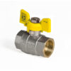 Кран кульовий KOER KR.217.G - 3/4" FF ГГМ YELLOW, ручка "метелик" жовта