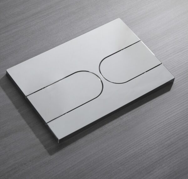 Панель змиву KOER KT-0604-01 240x160x10mm пластикова, кнопка закруглена (колір хром)