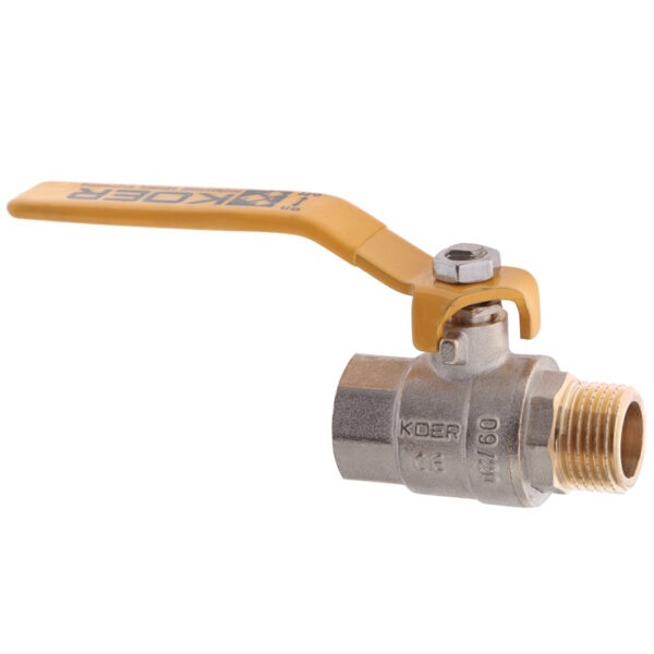 Кран кульовий KOER KR.215.G - 1/2" FM ГШВ YELLOW, ручка "важіль" жовта Кран кульовий KOER KR.215.G - 1/2" FM ГШВ YELLOW, ручка "важіль" жовта