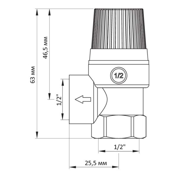Запобіжний клапан 3BAR Koer KR.1260 Запобіжний клапан 3BAR Koer KR.1260