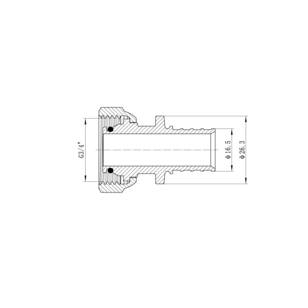 Перехідник під євроконус з накидною гайкою Koer KA.A08F-20E - 20(2.8mm) x 3/4"F Перехідник під євроконус з накидною гайкою Koer KA.A08F-20E - 20(2.8mm) x 3/4"F