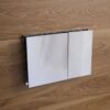 Панель змиву KOER KT-0610-STR-01 240x160x32mm пластикова, кнопка квадратна (колір хром з лінійною структурою) Панель змиву KOER KT-0610-STR-01 240x160x32mm пластикова, кнопка квадратна (колір хром з лінійною структурою)