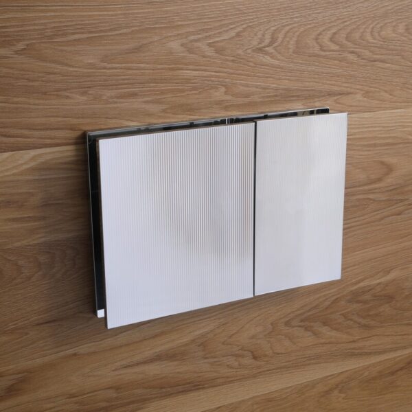Панель змиву KOER KT-0610-STR-01 240x160x32mm пластикова, кнопка квадратна (колір хром з лінійною структурою) Панель змиву KOER KT-0610-STR-01 240x160x32mm пластикова, кнопка квадратна (колір хром з лінійною структурою)