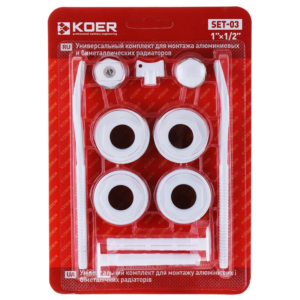 Комплект для радіатора 1/2" Koer SET-03 (з кріпленнями)
