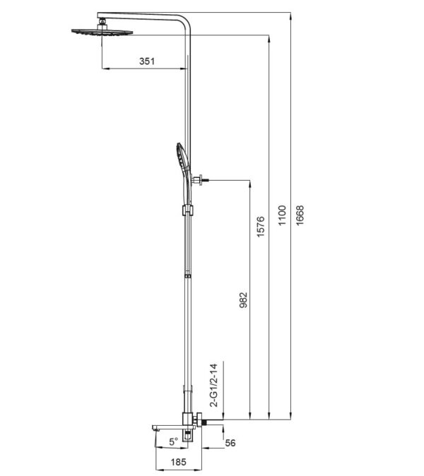 Душова колона зі змішувачем KOER KB-56009-01, 3 функції (Колір хром) Душова колона зі змішувачем KOER KB-56009-01, 3 функції (Колір хром)