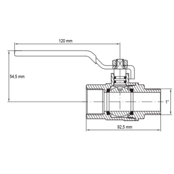 Кран кульовий Koer KG.205 - 1" FM ГШВ (газ) Кран кульовий Koer KG.205 - 1" FM ГШВ (газ)