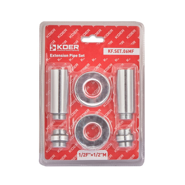 Комплект подовжувачів 1/2Fx1/2M хромований KOER KF.SET.06MF Комплект подовжувачів 1/2Fx1/2M хромований KOER KF.SET.06MF