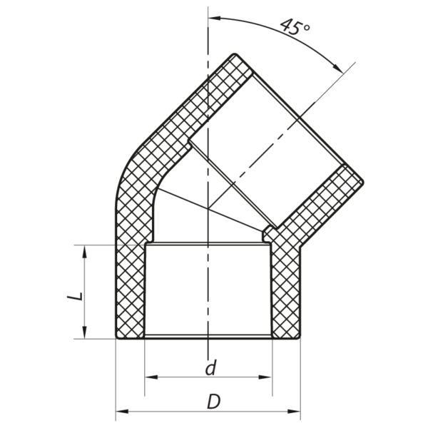 Кут 45 90 PPR Koer K0202.PRO Кут 45 90 PPR Koer K0202.PRO