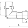 Коліно 90° ЗР KOER KQ.L2810M PRESS-INOX AISI 304 28x1" Коліно 90° ЗР KOER KQ.L2810M PRESS-INOX AISI 304 28x1"