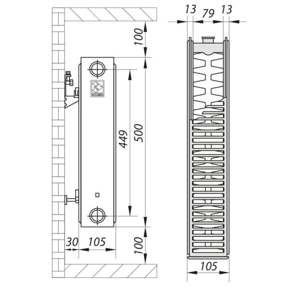 Сталевий радіатор KOER 22x500x1200S (2316 Вт, 29,66 кг, бокове підключення) Сталевий радіатор KOER 22x500x1200S (2316 Вт, 29,66 кг, бокове підключення)