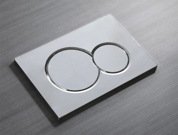 Панель змиву KOER KT-0601-01 240x160x10mm пластикова, кнопка кругла (колір хром) Панель змиву KOER KT-0601-01 240x160x10mm пластикова, кнопка кругла (колір хром)