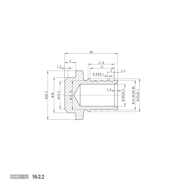 Заглушка Koer KA.P16 - 16(2.2mm) Заглушка Koer KA.P16 - 16(2.2mm)