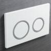 Панель змиву KOER KT-0605-03 220x140x12mm пластикова, кнопка кругла (колір білий) Панель змиву KOER KT-0605-03 220x140x12mm пластикова, кнопка кругла (колір білий)