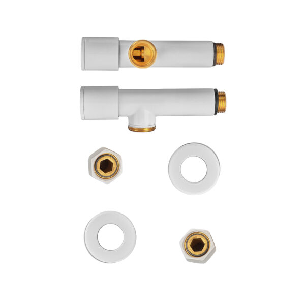 Комплект кранів рушникосушарки кутовий M1/2''xM1/2'' подовжений KOER KR.SET.534 WHITE Комплект кранів рушникосушарки кутовий M1/2''xM1/2'' подовжений KOER KR.SET.534 WHITE