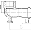 Коліно настінне 90° ВР KOER KQ.V2206F PRESS-INOX AISI 304 22x1/2" Коліно настінне 90° ВР KOER KQ.V2206F PRESS-INOX AISI 304 22x1/2"