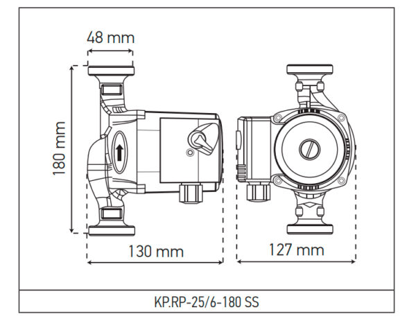 Рециркуляційний насос Koer KP.RP-25/6-180 SS (з гайками) Рециркуляційний насос Koer KP.RP-25/6-180 SS (з гайками)