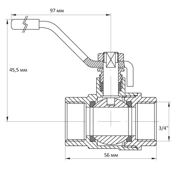 Кран кульовий Koer 3/4" ГГР (KR.214)