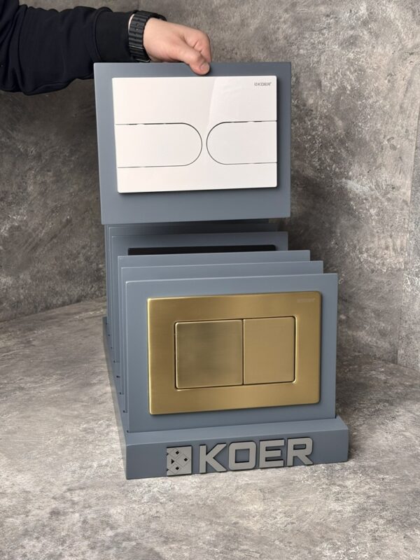 Панель змиву KOER KT-0604-03 240x160x10mm пластикова, кнопка закруглена (колір білий) Панель змиву KOER KT-0604-03 240x160x10mm пластикова, кнопка закруглена (колір білий)