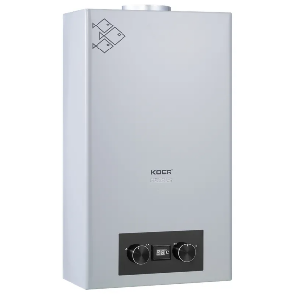 Газова колонка KOER KWH.G0110 GRAY димохідна 10 л/хв, колір сірий Газова колонка KOER KWH.G0110 GRAY димохідна 10 л/хв, колір сірий