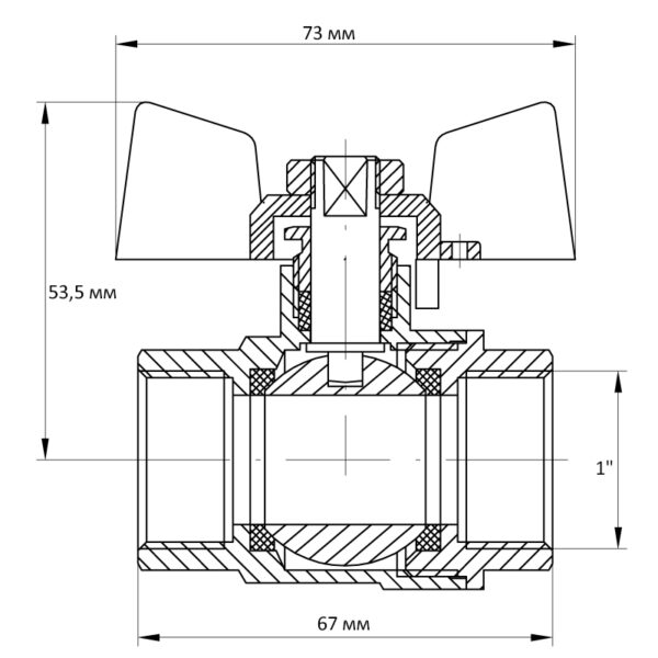 Кран кульовий Koer 1" ГГМ (KR.217) Кран кульовий Koer 1" ГГМ (KR.217)