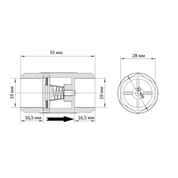 Клапан зворотний Koer K0251.PRO - 20 PPR Клапан зворотний Koer K0251.PRO - 20 PPR