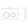 Панель змиву KOER KT-0605-03 220x140x12mm пластикова, кнопка кругла (колір білий) Панель змиву KOER KT-0605-03 220x140x12mm пластикова, кнопка кругла (колір білий)