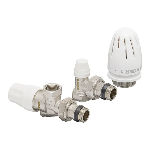Комплект для підключення радіатора Koer SET-13 - 1/2"x1/2" (осьовий) з термоголовкою ВЗ Комплект для підключення радіатора Koer SET-13 - 1/2"x1/2" (осьовий) з термоголовкою ВЗ