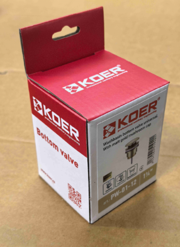 Донний клапан для раковини універсальний (з/без переливу) KOER PW-01-12 автоматичний (Click-Clack) 1 1/4'' Донний клапан для раковини універсальний (з/без переливу) KOER PW-01-12 автоматичний (Click-Clack) 1 1/4''