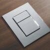 Панель змиву KOER KT-0607-01 157x198x3mm пластикова, кнопка квадратна (колір хром)