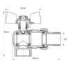 Кран з американкою 3/4" (Koer KR.228.W) кутовий білий Кран з американкою 3/4" (Koer KR.228.W) кутовий білий