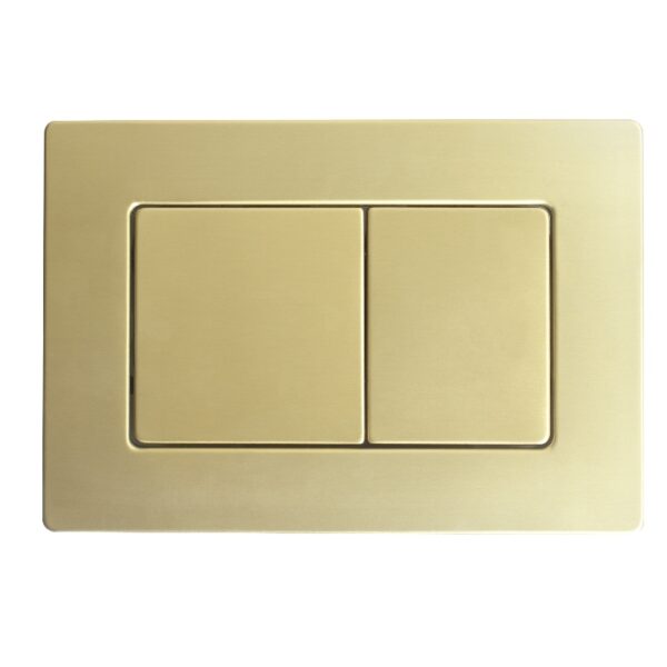 Панель змиву KOER KT-0612-12 240x160x10mm з нержавіючої сталі, кнопка квадратна (колір матове золото)