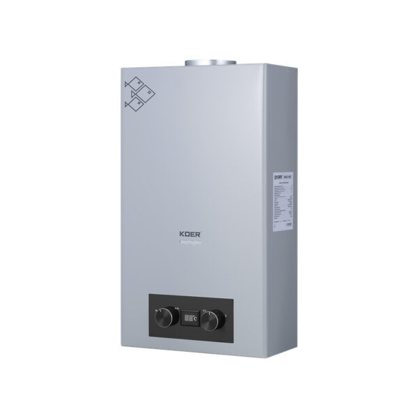 Газова колонка KOER KWH.G0110 GRAY димохідна 10 л/хв, колір сірий Газова колонка KOER KWH.G0110 GRAY димохідна 10 л/хв, колір сірий