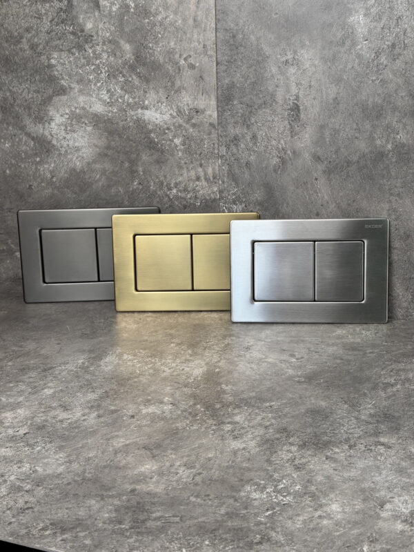 Панель змиву KOER KT-0612-07 240x160x10mm з нержавіючої сталі, кнопка квадратна (колір графіт) Панель змиву KOER KT-0612-07 240x160x10mm з нержавіючої сталі, кнопка квадратна (колір графіт)