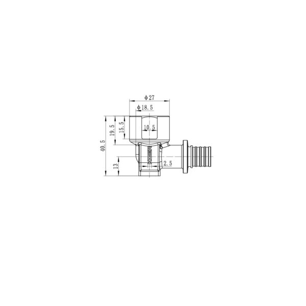Кутник перехідний настінний з ВР Koer KA.LW06F-16 - 16(2.2mm) x 1/2"F Кутник перехідний настінний з ВР Koer KA.LW06F-16 - 16(2.2mm) x 1/2"F