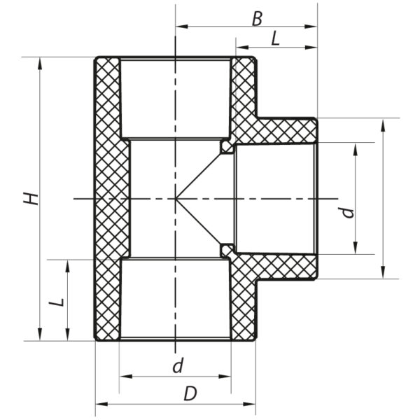 Трійник 40 PPR Koer K0010.PRO