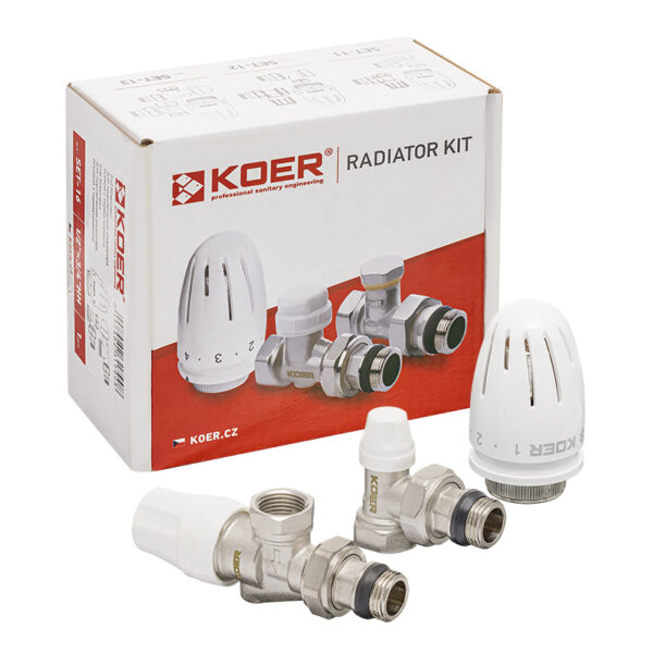 Комплект для підключення радіатора Koer SET-13 - 1/2"x1/2" (осьовий) з термоголовкою ВЗ Комплект для підключення радіатора Koer SET-13 - 1/2"x1/2" (осьовий) з термоголовкою ВЗ