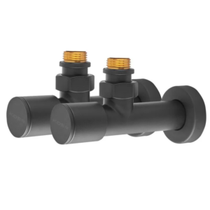 Комплект кранів рушникосушарки кутовий M1/2''xM1/2'' подовжений KOER KR.SET.535 BLACK Комплект кранів рушникосушарки кутовий M1/2''xM1/2'' подовжений KOER KR.SET.535 BLACK
