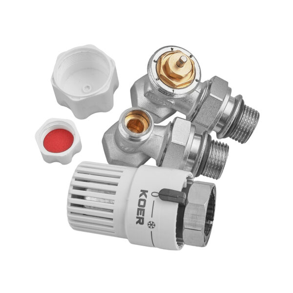 Комплект для підключення радіатора (кутовий) з термоголовкою 1/2'' ( KOER SET-29 ) Комплект для підключення радіатора (кутовий) з термоголовкою 1/2'' ( KOER SET-29 )