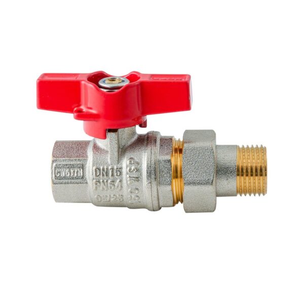 Кран з американкою KOER EXTREME KE.227-15 - 1/2" ручка "метелик" червона Кран з американкою KOER EXTREME KE.227-15 - 1/2" ручка "метелик" червона