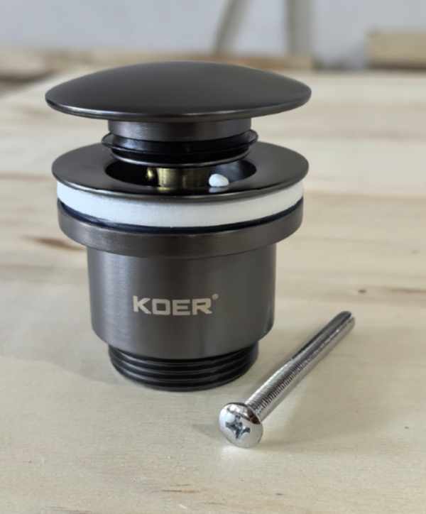 Донний клапан для раковини універсальний (з/без переливу) KOER PW-01-07 автоматичний (Click-Clack) 1 1/4'' Донний клапан для раковини універсальний (з/без переливу) KOER PW-01-07 автоматичний (Click-Clack) 1 1/4''