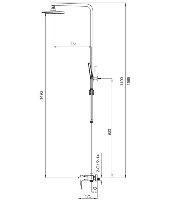 Душова колона зі змішувачем водоспад KOER KB-58007-05, 3 функції (Колір чорний) Душова колона зі змішувачем водоспад KOER KB-58007-05, 3 функції (Колір чорний)