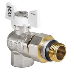 Кран з американкою 3/4" "антіпротечка"(Koer KR.228.W-Gi) кутовий білий Кран з американкою 3/4" "антіпротечка"(Koer KR.228.W-Gi) кутовий білий
