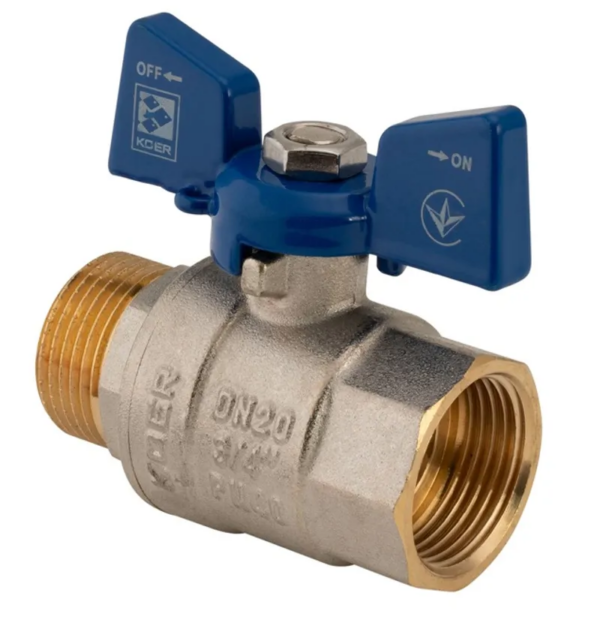 Кран кульовий Koer 3/4" ГШМ (KR.218.B) синій Кран кульовий Koer 3/4" ГШМ (KR.218.B) синій