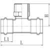 Трійник дворозтрубний ЗР KOER KQ.T1806M PRESS-INOX AISI 304 18x1/2"x18