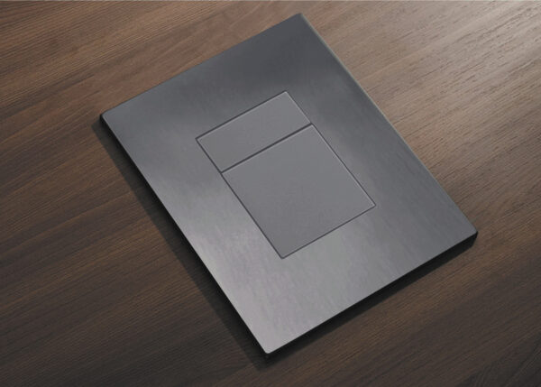 Панель змиву KOER KT-0607-07 157x198x3mm пластикова, кнопка квадратна (колір графіт) Панель змиву KOER KT-0607-07 157x198x3mm пластикова, кнопка квадратна (колір графіт)