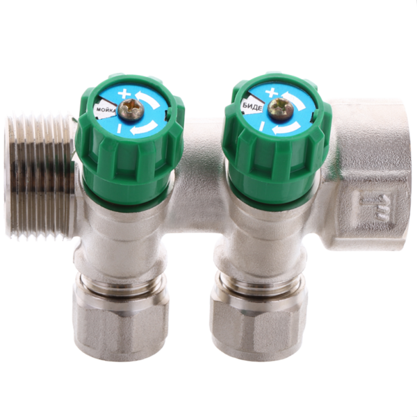 Колектор для теплої підлоги Koer KR.1124-2 1"x2 ways
