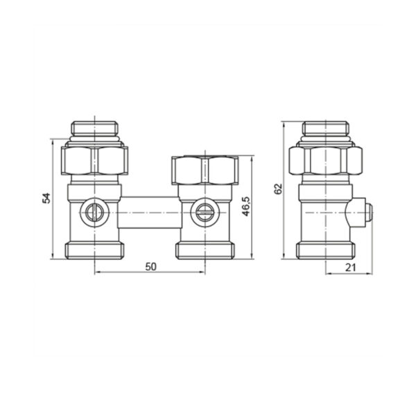 Вузол нижнього підключення радіатора прямий 3/4"x1/2" Koer KR.1133 (комплект) Вузол нижнього підключення радіатора прямий 3/4"x1/2" Koer KR.1133 (комплект)