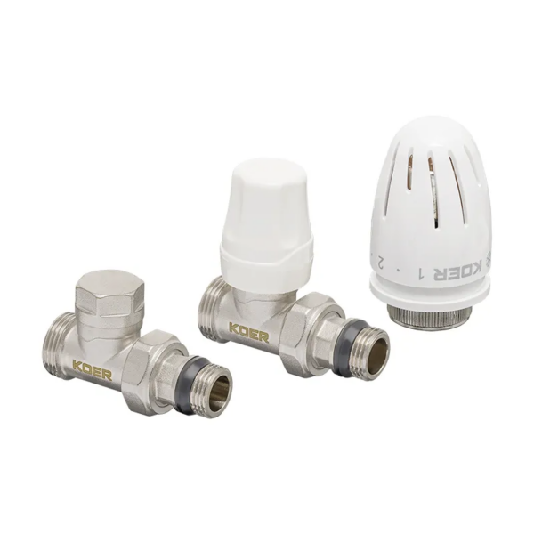 Комплект для підключення радіатора Koer SET-15 - 1/2"x3/4" (прямий) з термоголовкою ЗЗ Комплект для підключення радіатора Koer SET-15 - 1/2"x3/4" (прямий) з термоголовкою ЗЗ